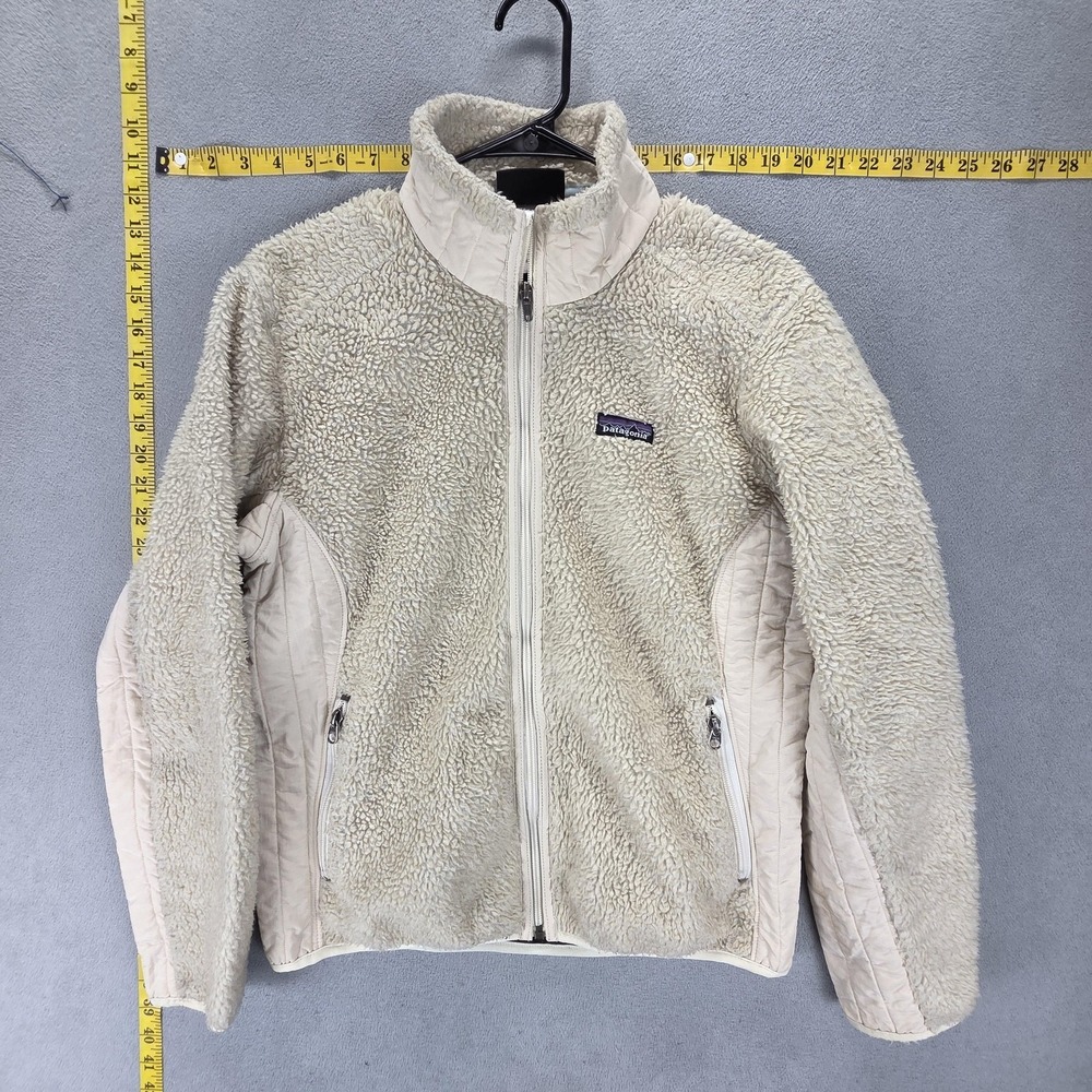 Patagonia Jacket Womens Medium Beige Retro X Synchilla Full Zip Sherpa